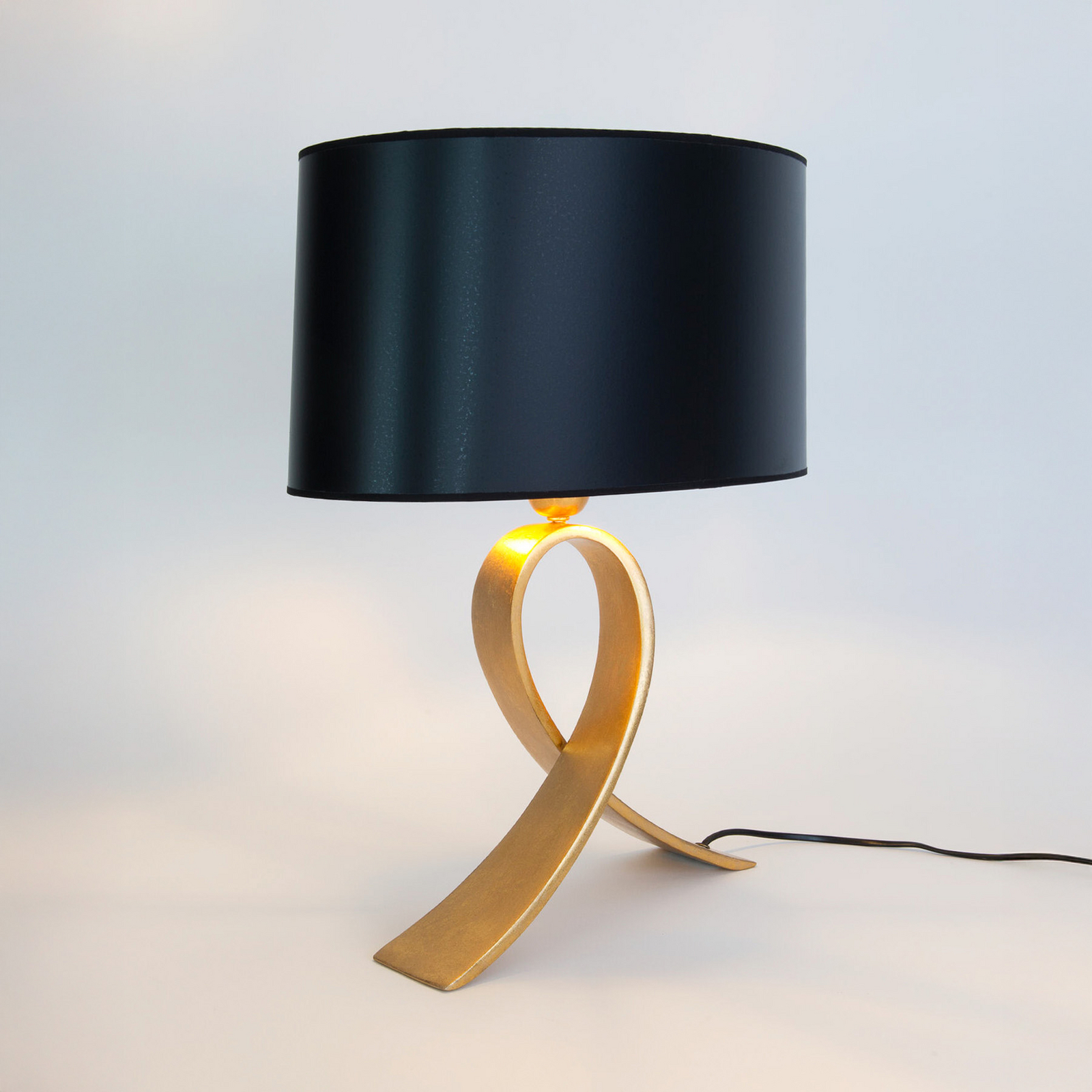 Bordlampe CICLO OVAL, svart/gull, 52 cm metall/plast