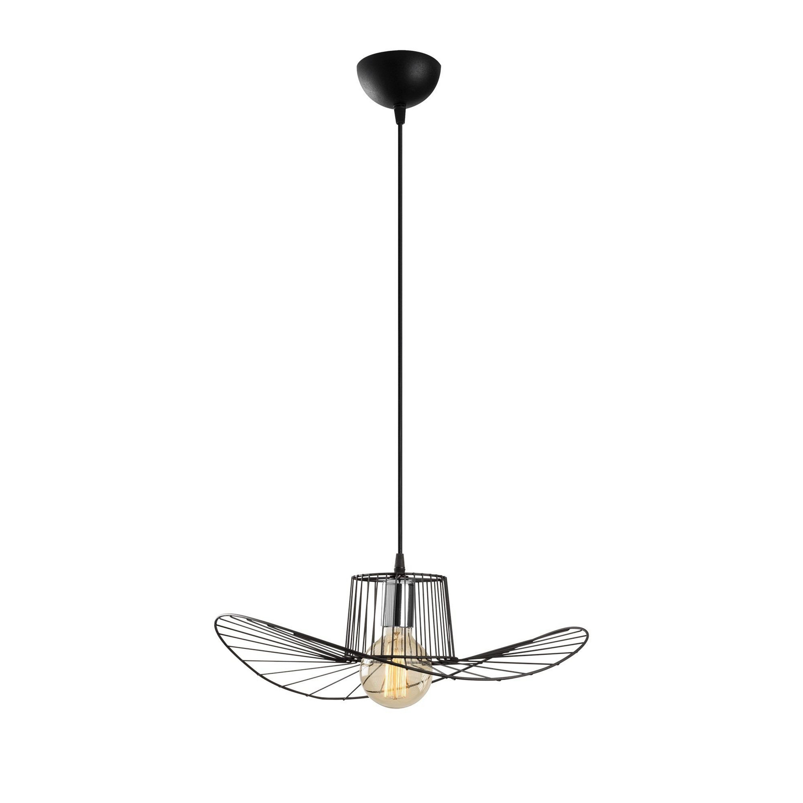 Pendant light Tel, black, Ø 50 cm, metal
