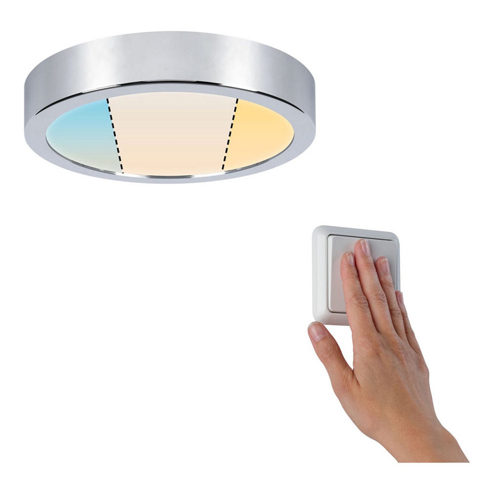 Paulmann Aviar plafonieră LED WhiteSwitch Ø 22cm - Baie - modern - crom - Plastic