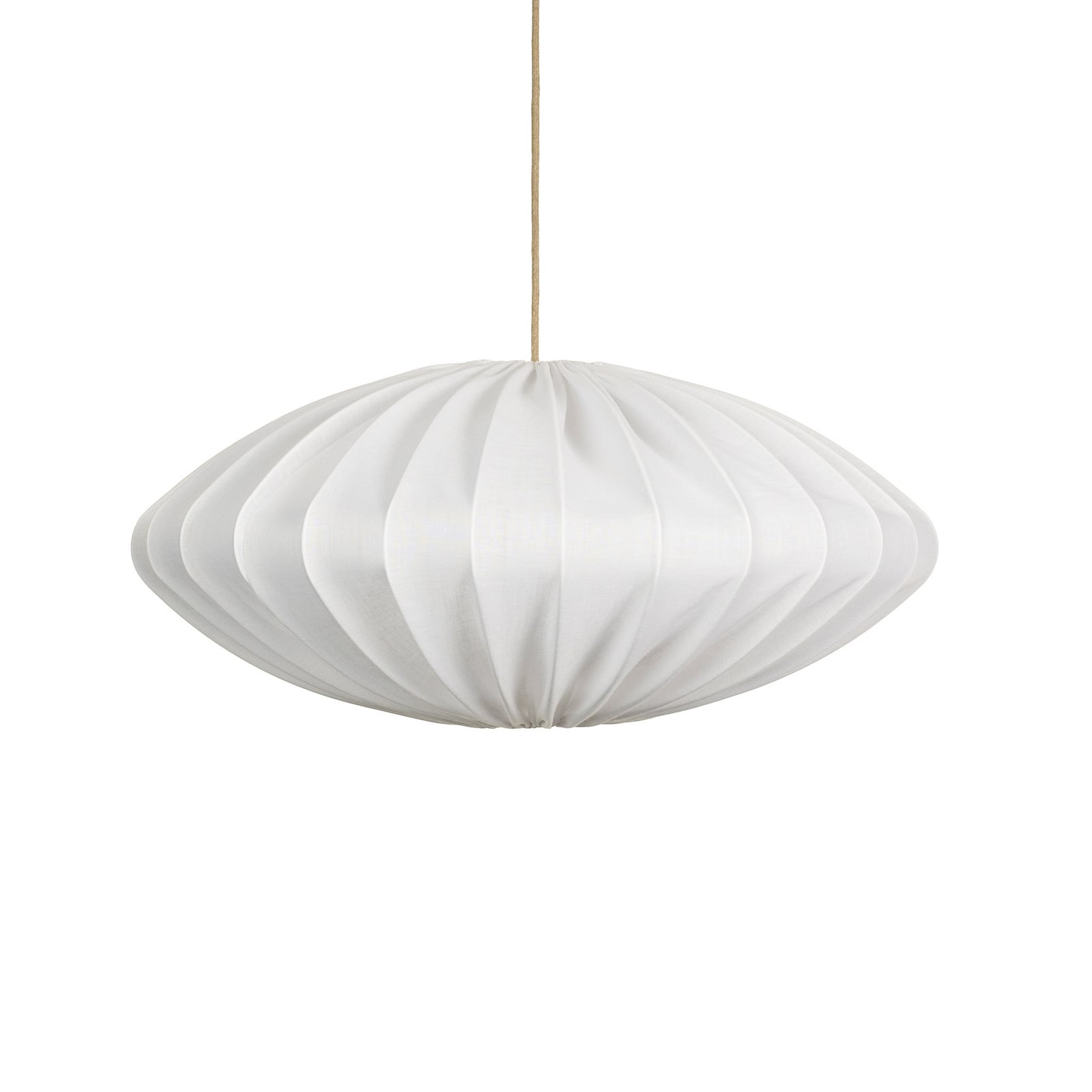Lampion Ellipse, bijeli, Ø 80 cm, lan – Watt &amp; Veke