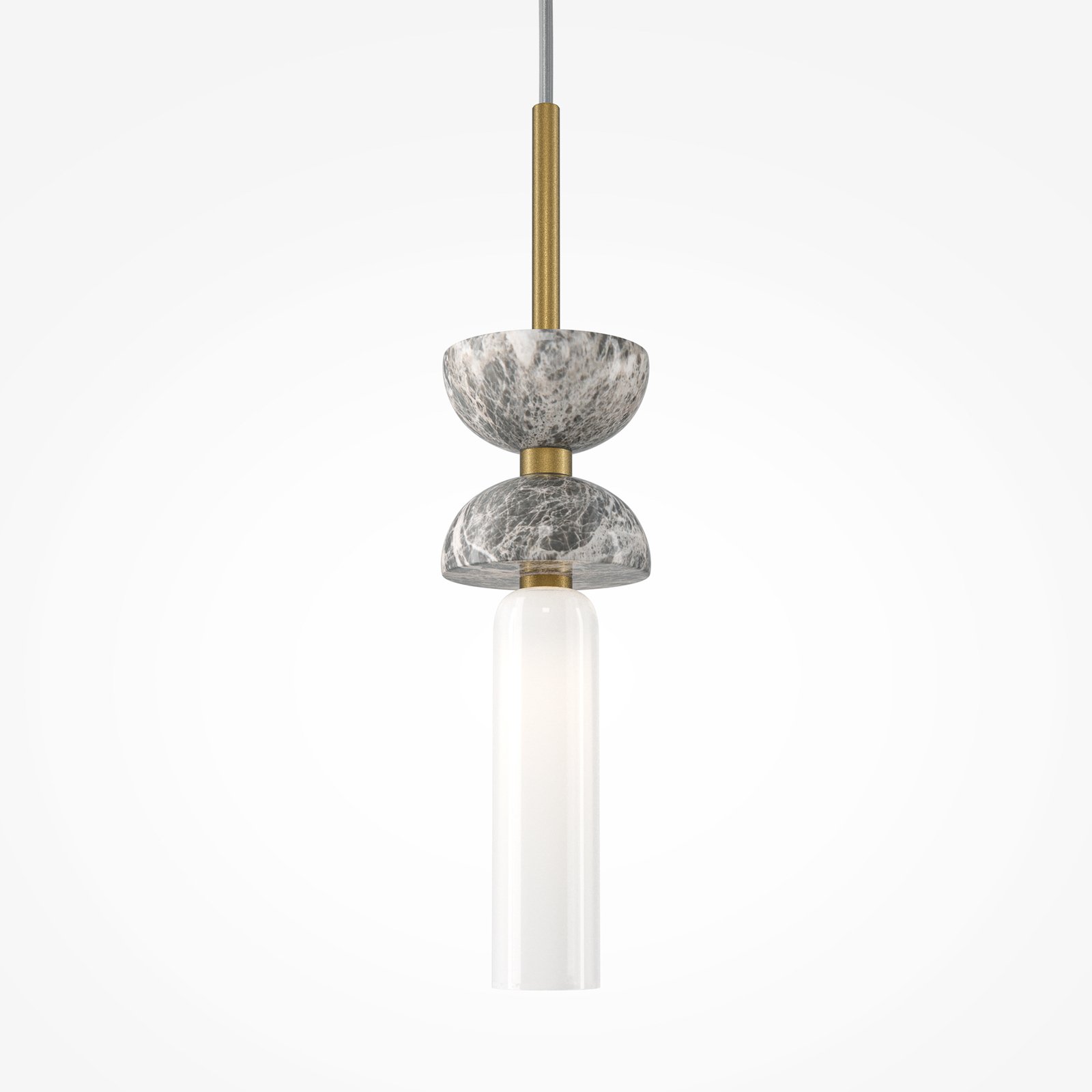 Maytoni pendant light Kyoto, gold, Ø 10 cm, marble, glass