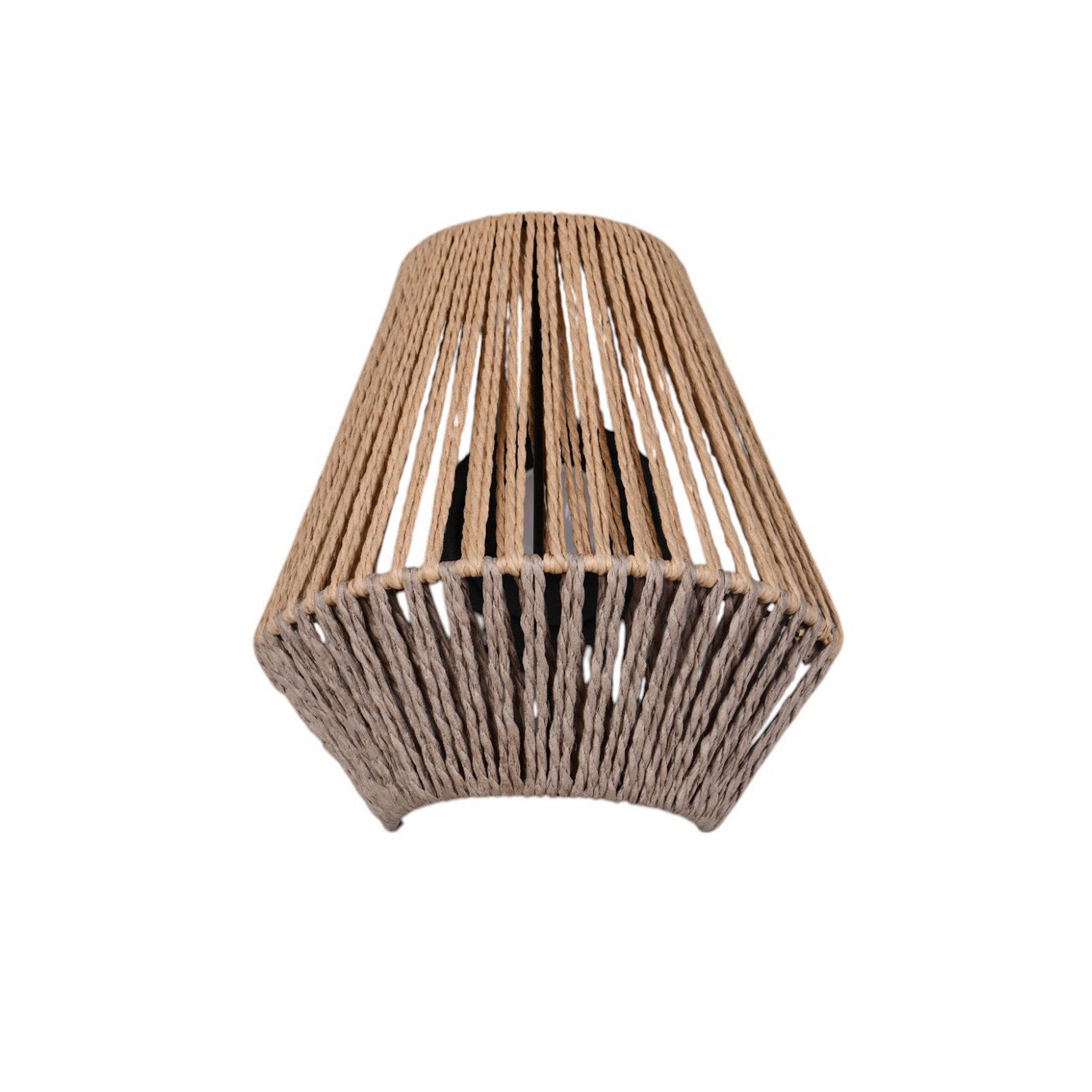 LED battery-powered wall light Lira, brown, paper yarn, touch, H 19 cm