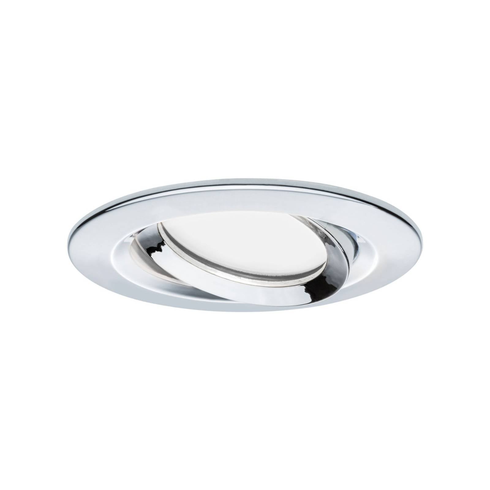 Paulmann LED Einbauleuchte Nova Plus Coin dim 6W 2700K Chrom | Schwenkbar, IP65 strahlwassergeschützt, für Deckenmontage, dimmbar, warmweißes Licht