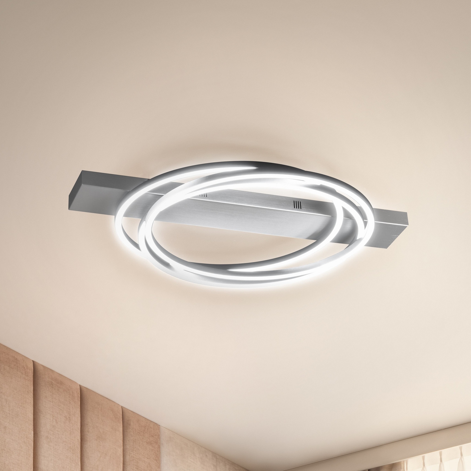 Plafonieră LED Kiku, lungime 76 cm, culoare aluminiu, metal