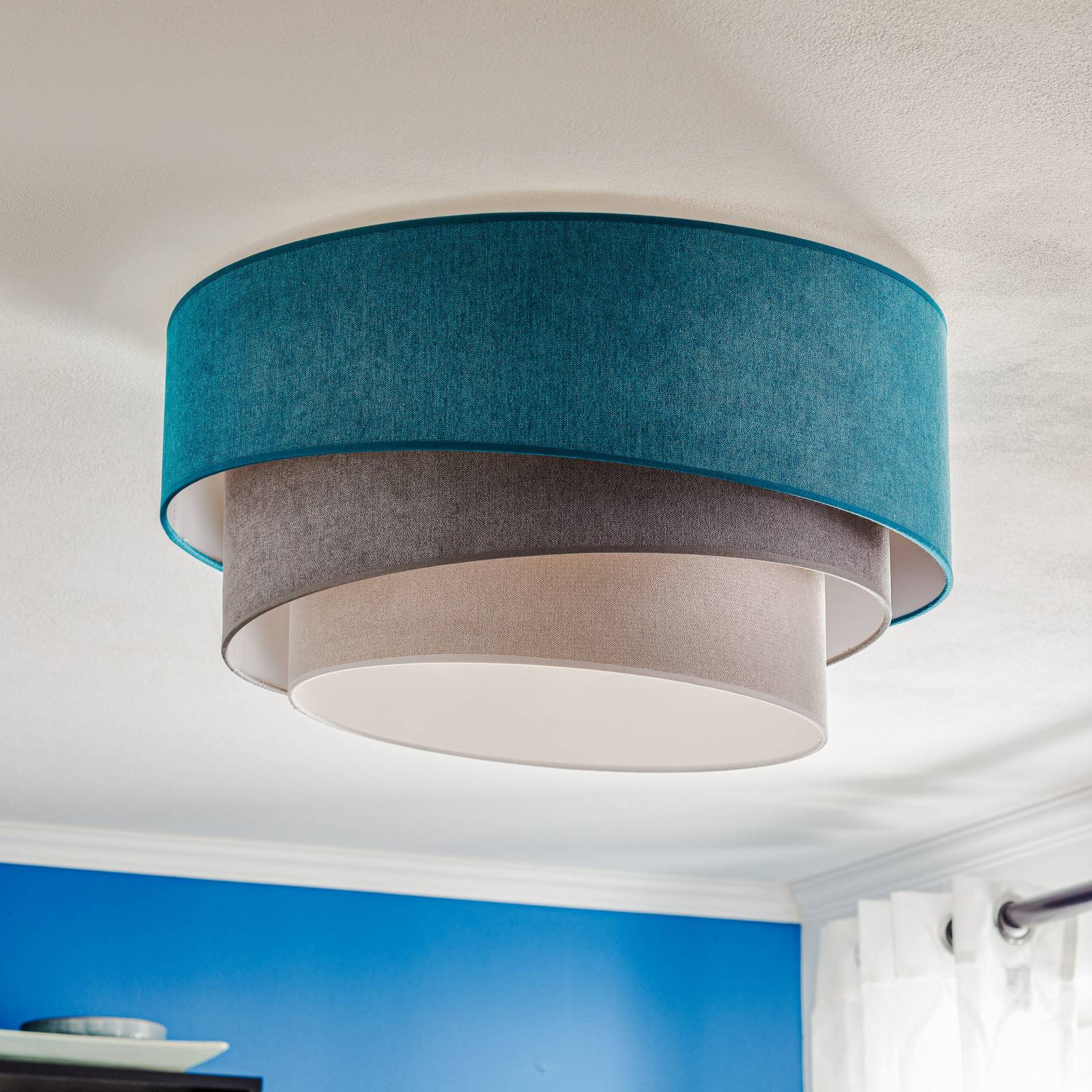 Lampa sufitowa Pastell Trio 60cm turkus/szary/jasnoszary