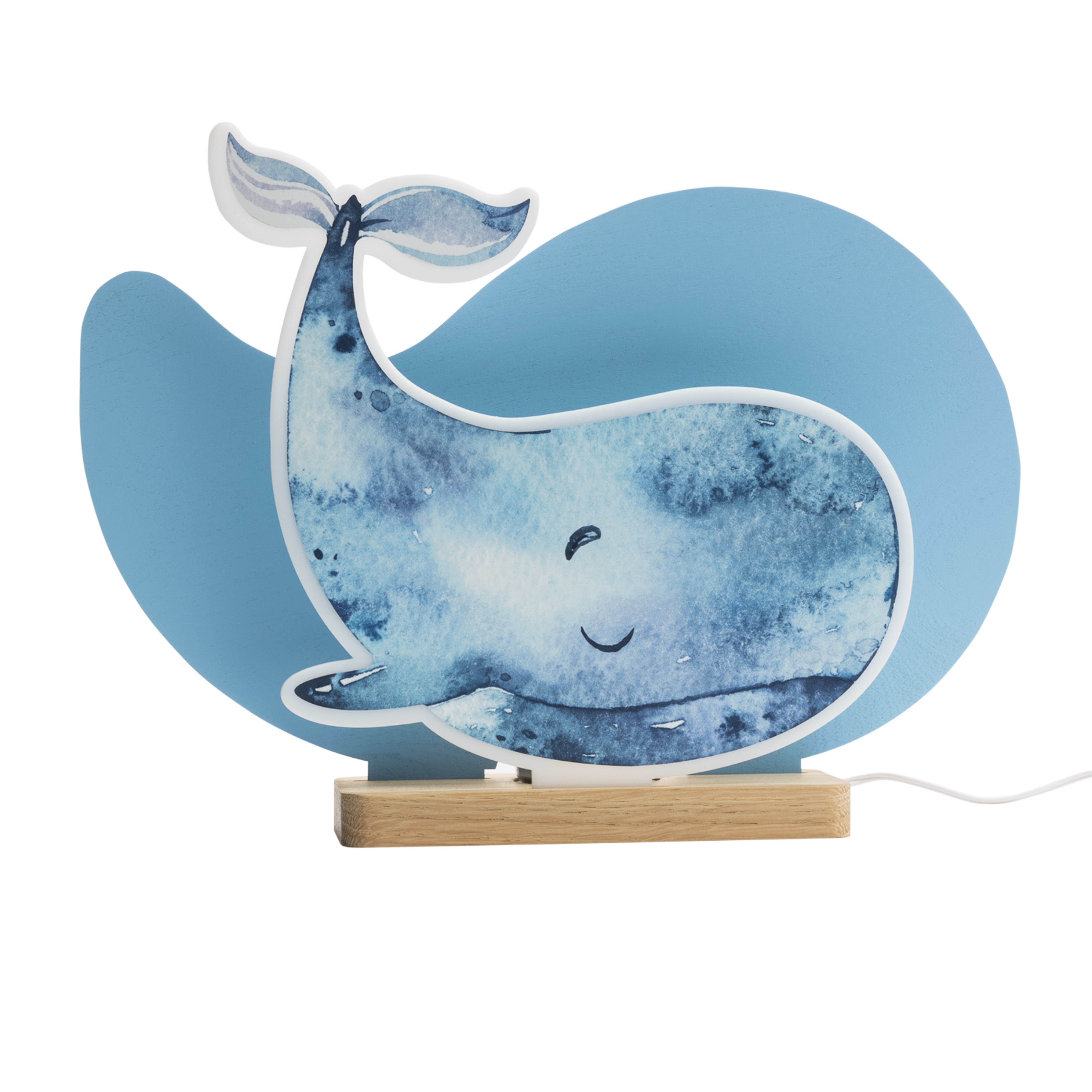 LED galda lampa Paul Pottwal, zila, koks, 3000 K, aptumšojama