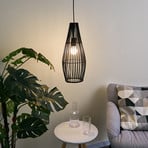 Pauleen Timber Love a sospensione in rattan, nero