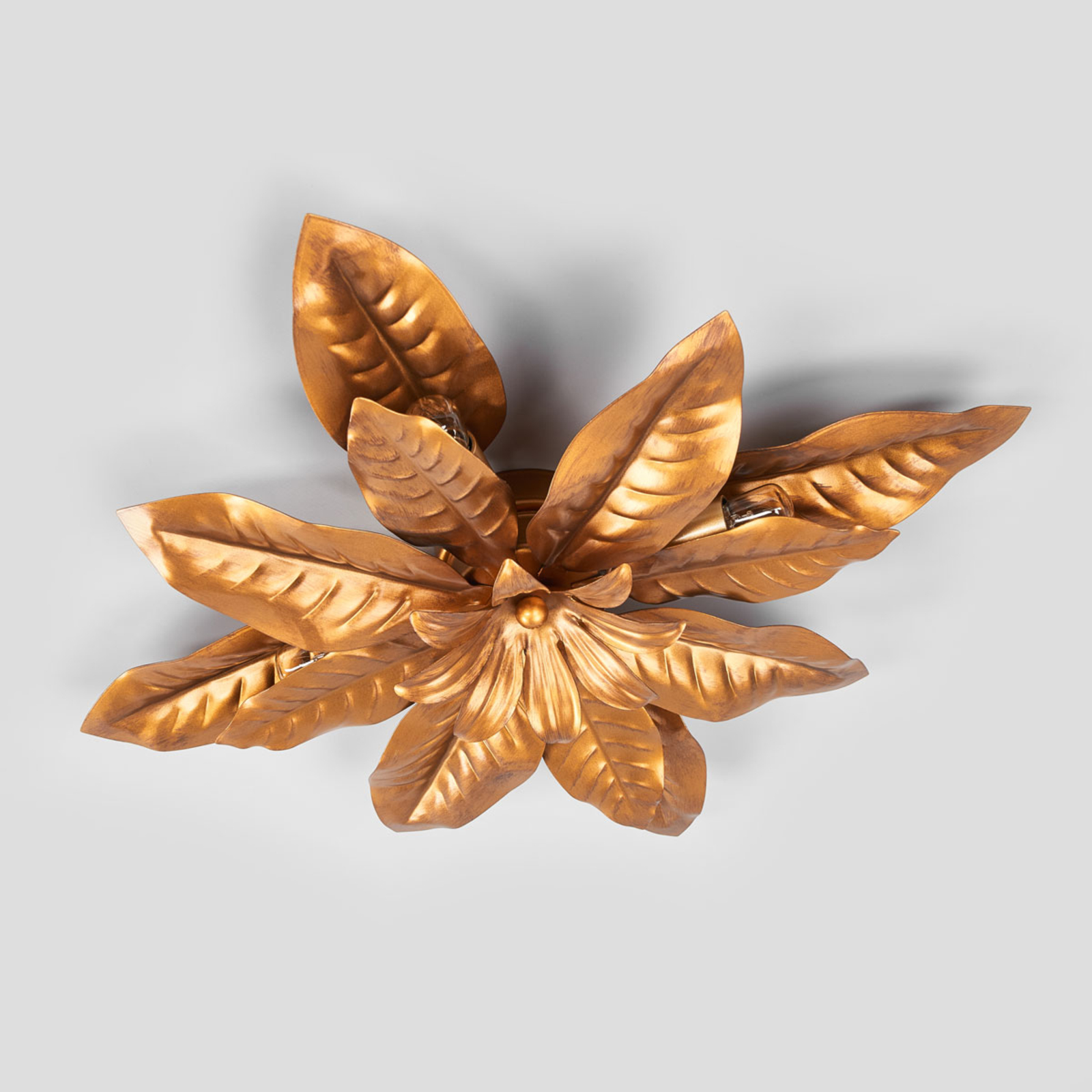 Deckenleuchte Fleuria aus Metall, gold antik