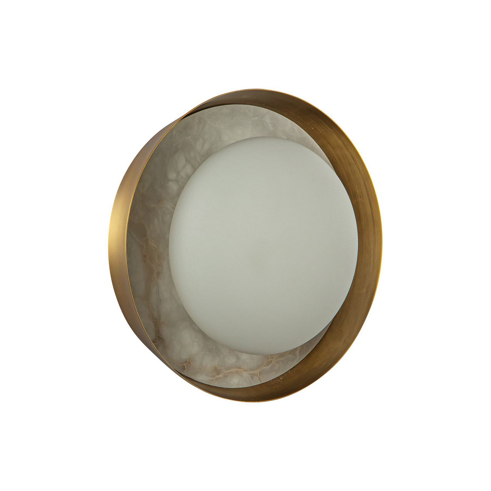 LED-vegglampe ALONSO, messing, Ø 22 cm Metall/glass/alabast