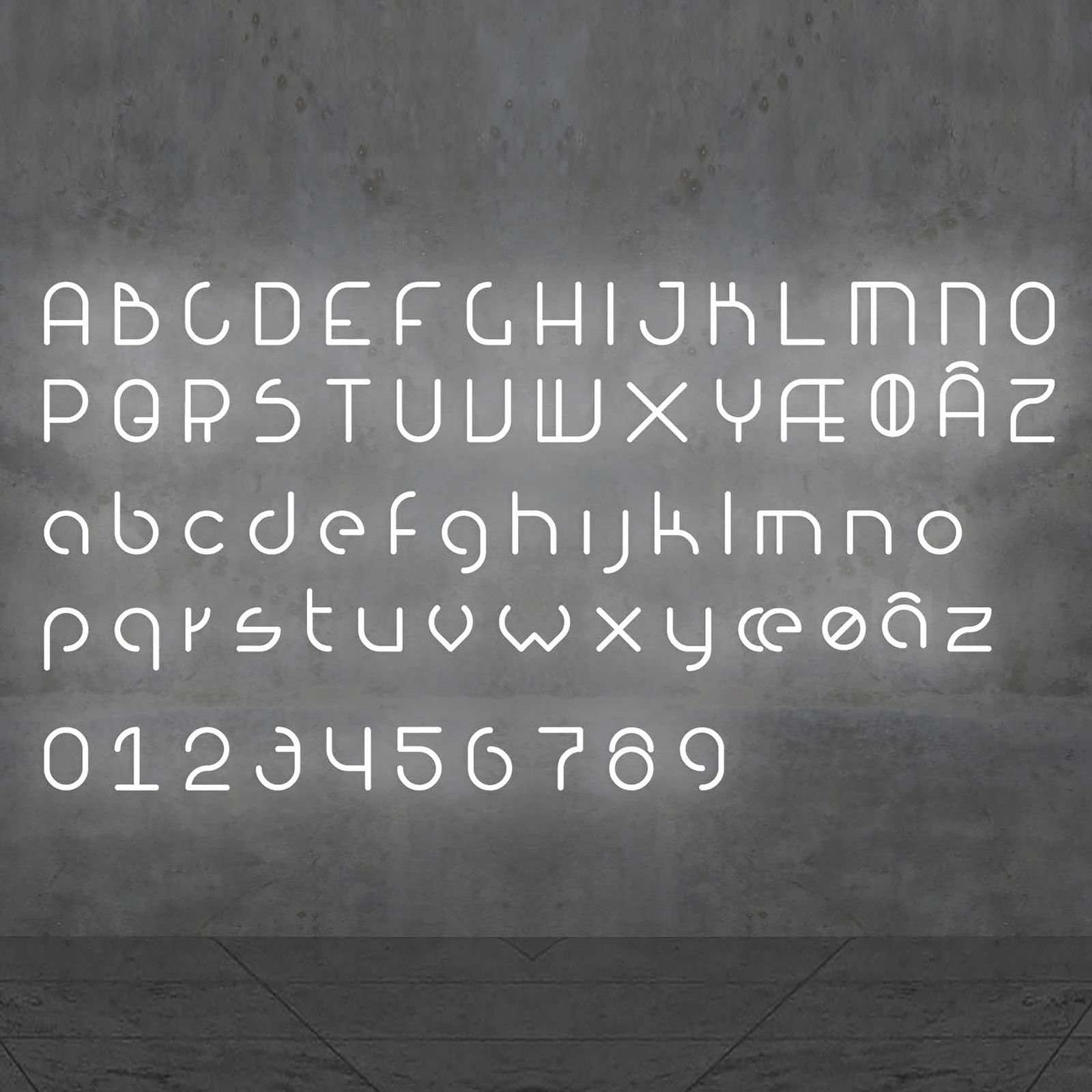 Artemide Alphabet of Light wall lower case h, for Living / Dining Room, methacrylate, aluminium, 23 W, energy efficiency: A++, W: 65 cm, H: 95 cm