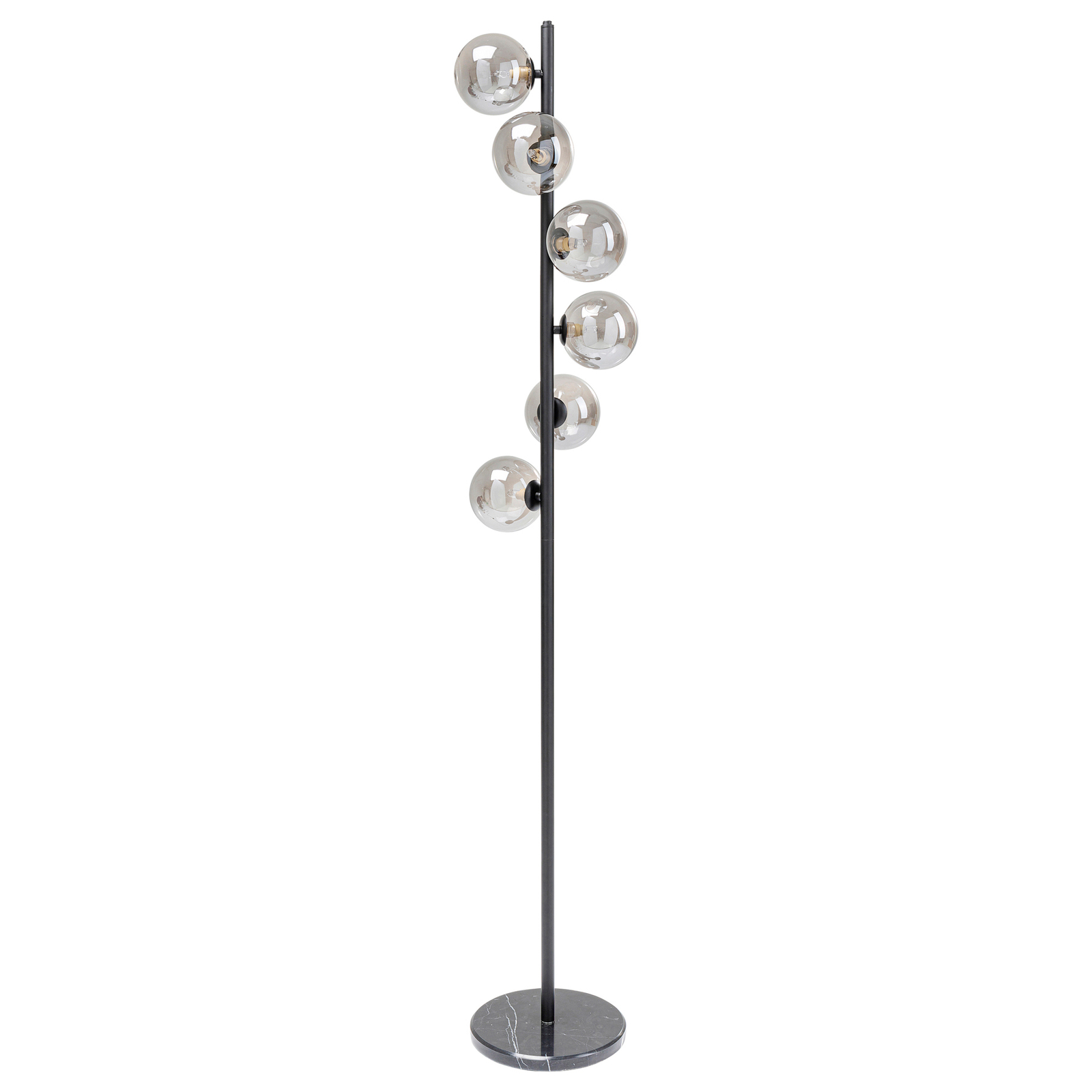KARE Scala Balls floor lamp, 6-bulb, marble base, grey