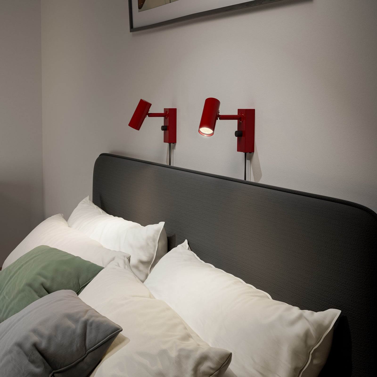 Cato V&auml;gglampa Blank Ruby R&ouml;d/Matt Svart Belid - Vardagsrum - Metall