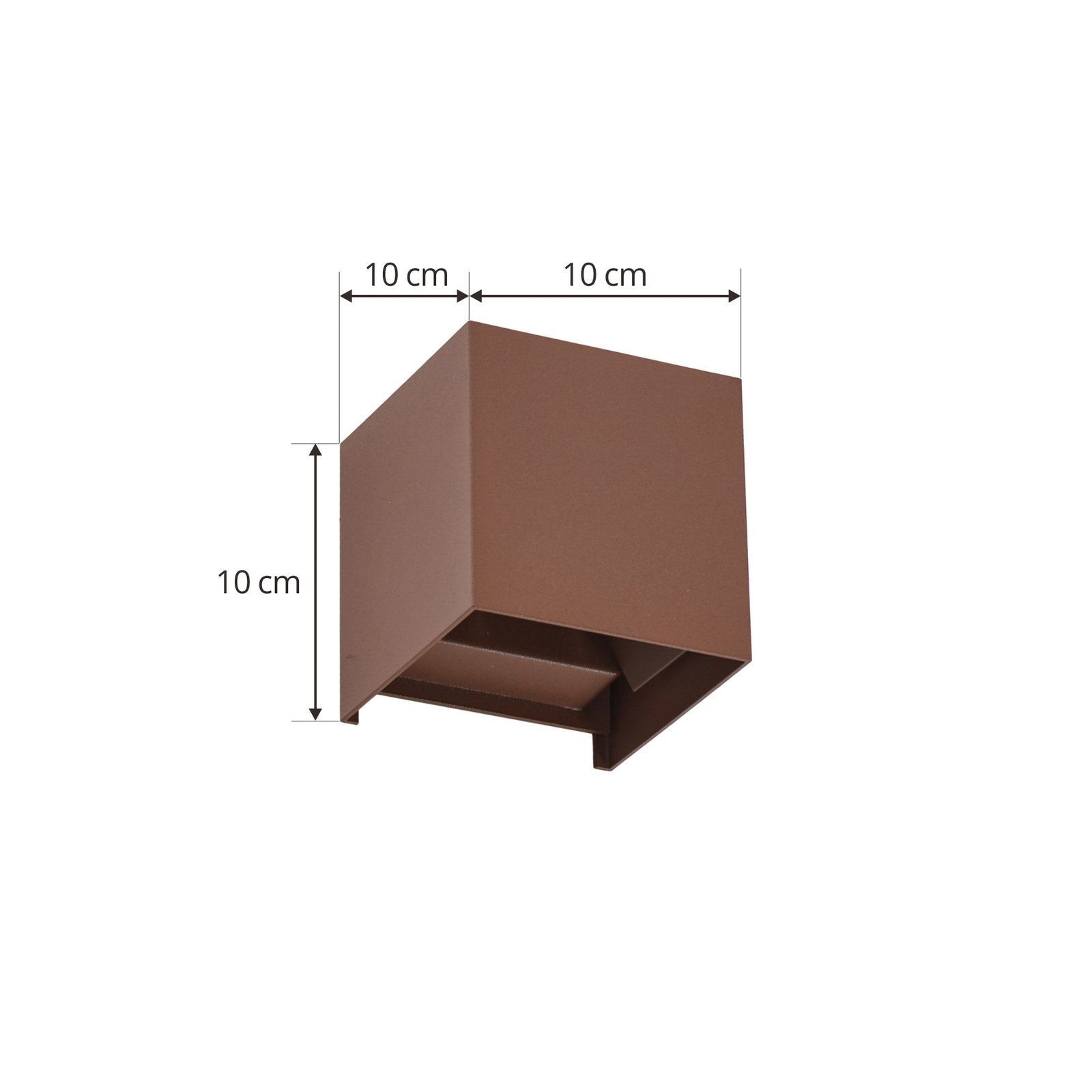 Nivar Square LED Buiten Wandlamp Rust Brown - Lindby