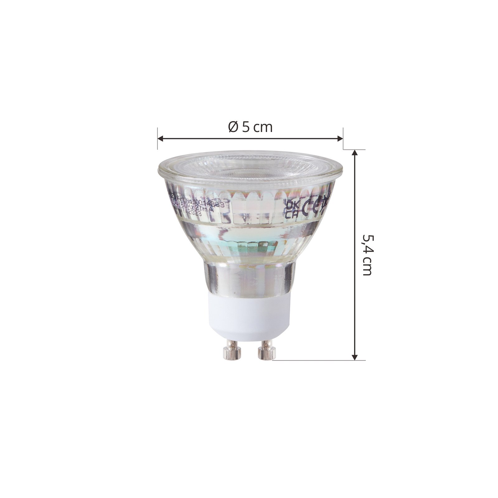 Arcchio LED spuldze GU10 4,7W 2700K 850lm, 10 gab., stikls