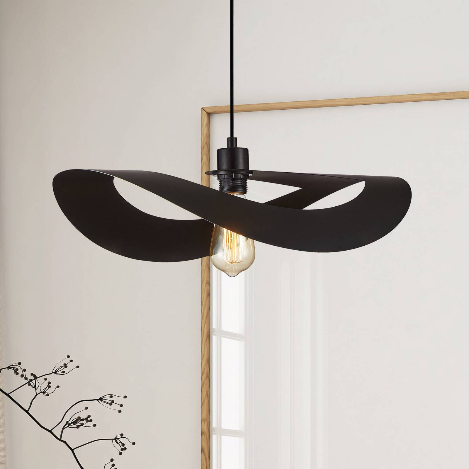 Lampa wisząca Mas, czarna, Ø 50 cm, metal
