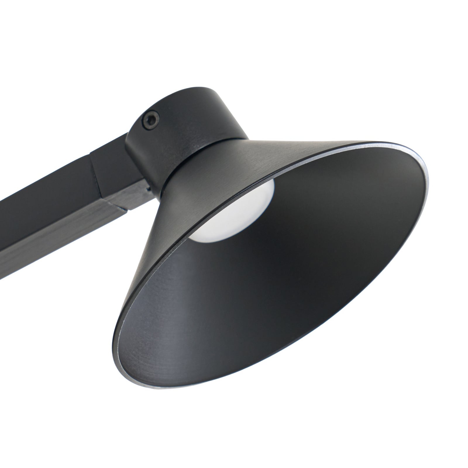 Candeeiro de parede LED Steve, preto, 24 cm, USB, regulável - Lucande