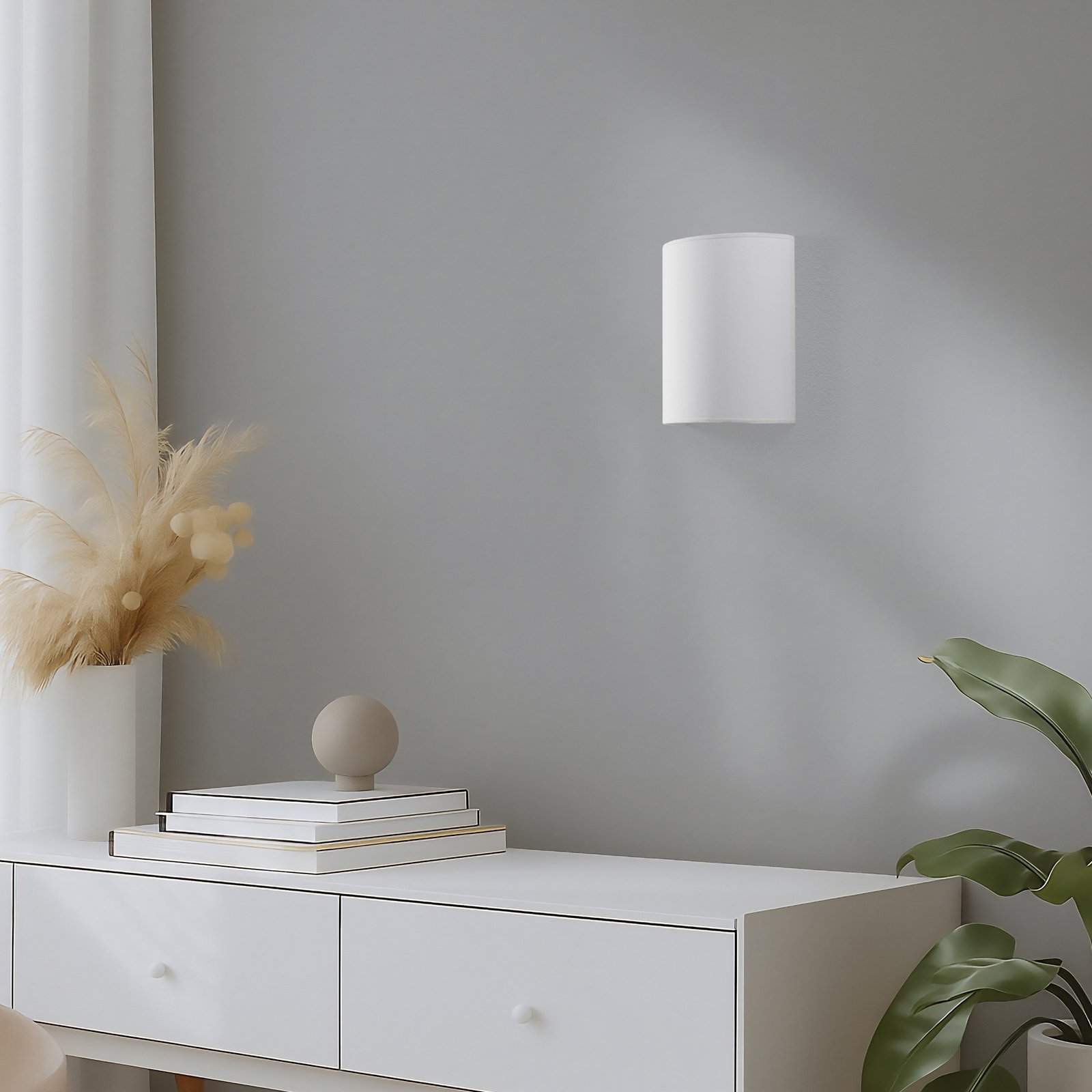 Kinkiet Celine, biały, tkanina, E27