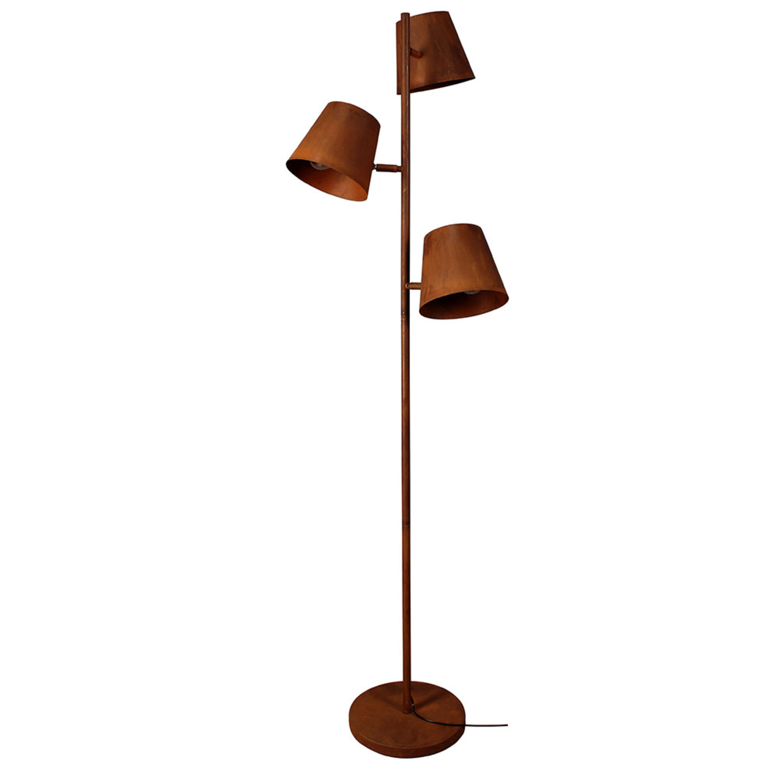 Colt floor lamp, 3-bulb, aged finish