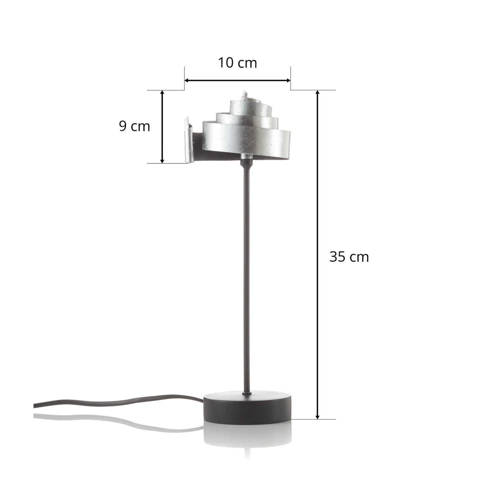 Lámpara de mesa Banderole de hierro en plata