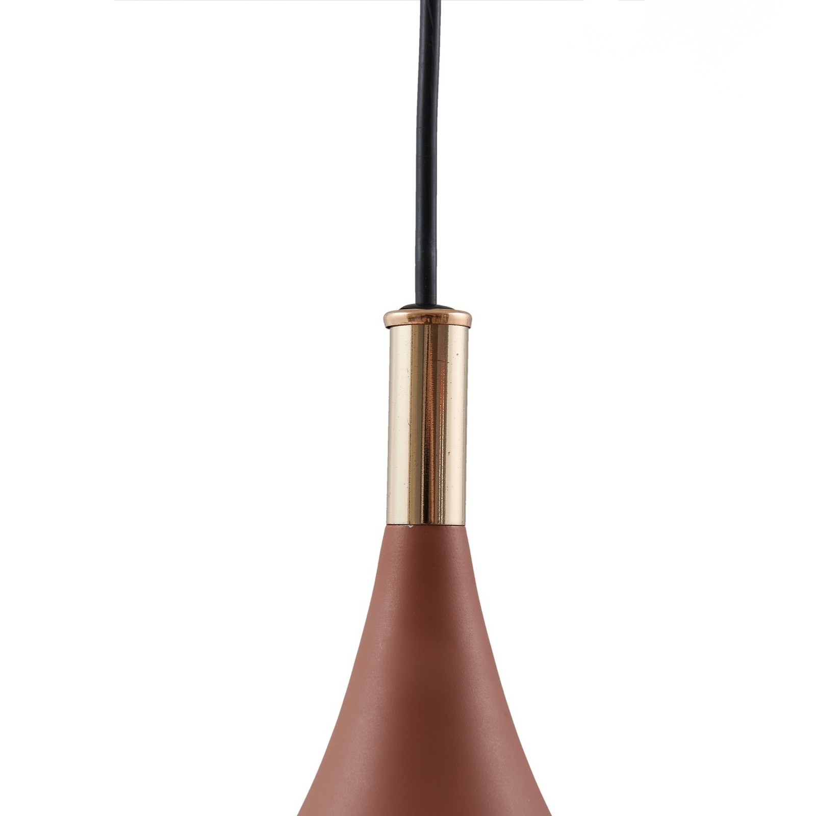 Lindby pendant light Jarl, brown, metal, Ø 35 cm, G9