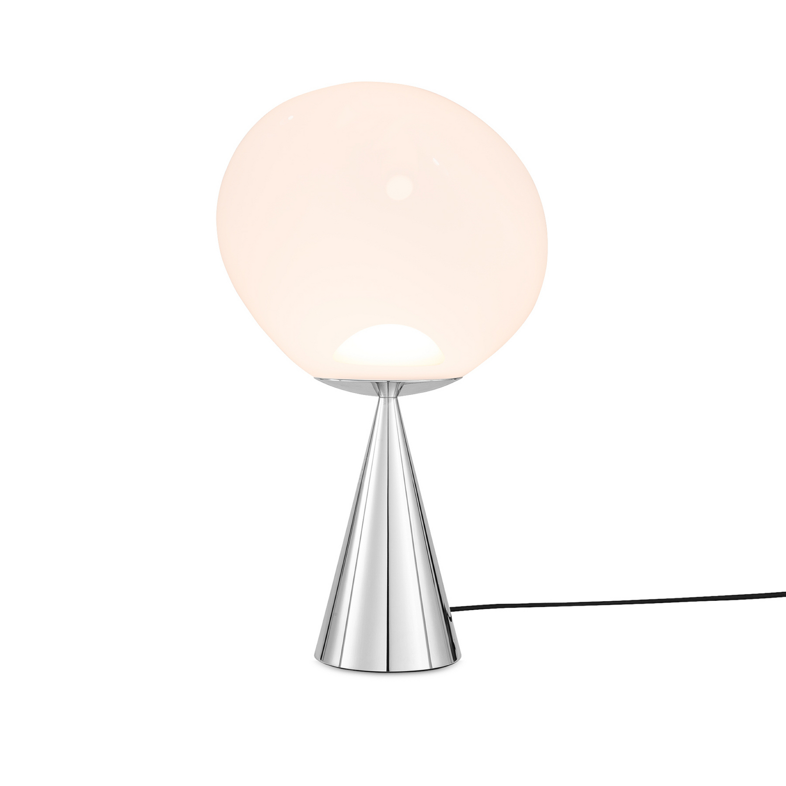 Tom Dixon lampada LED da tavolo Melt Cone Fat, opalino/argento, 47 cm
