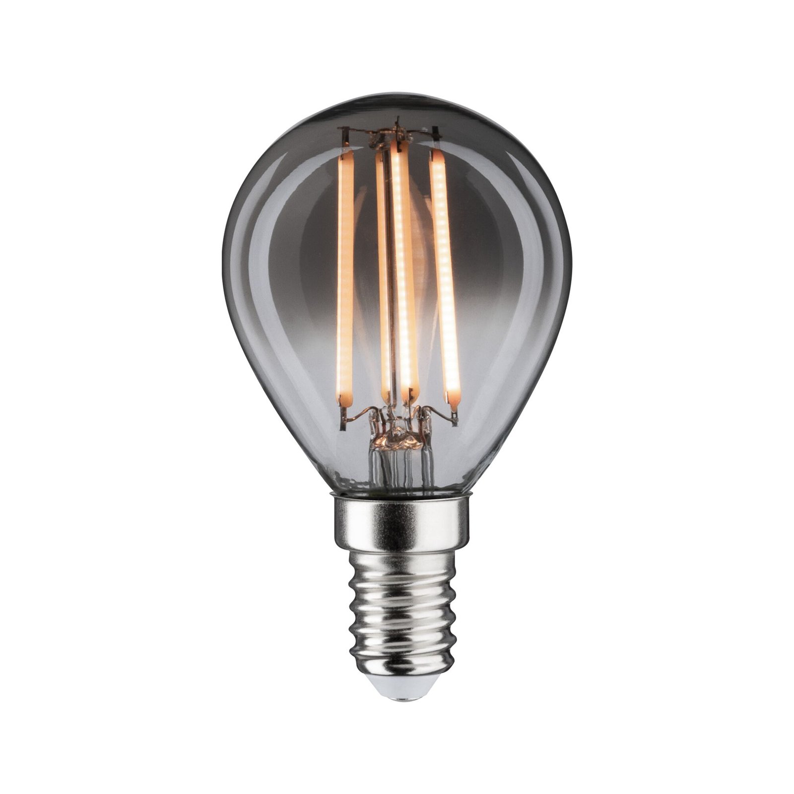 Paulmann LED-lampe E14 4W 1.800K røgfarvet glas, dæmpbar