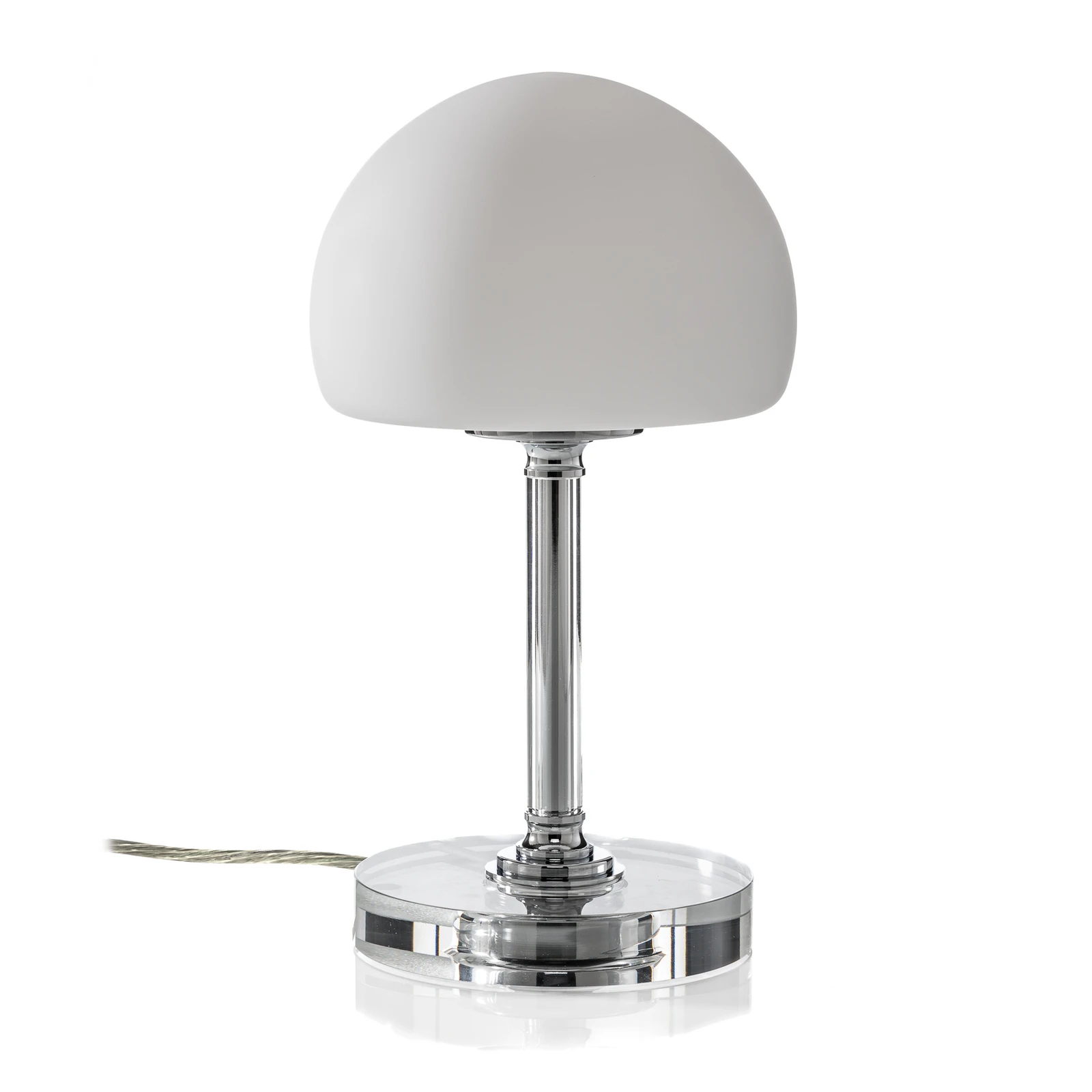 Lampe à poser LED Ancilla, chromée, 30 cm, variateur à gradation, ampoule LED G9