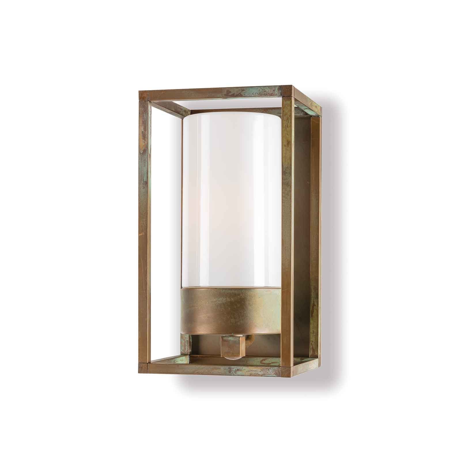 Kültéri fali lámpa Cubic³ 3365 antik sárgaréz/opal