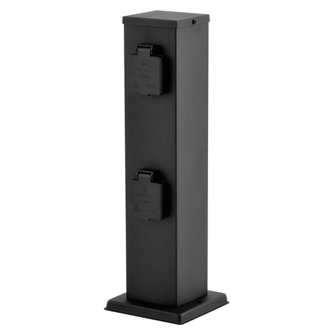 Außensteckdosensäule Ledar, 4 fach, schwarz