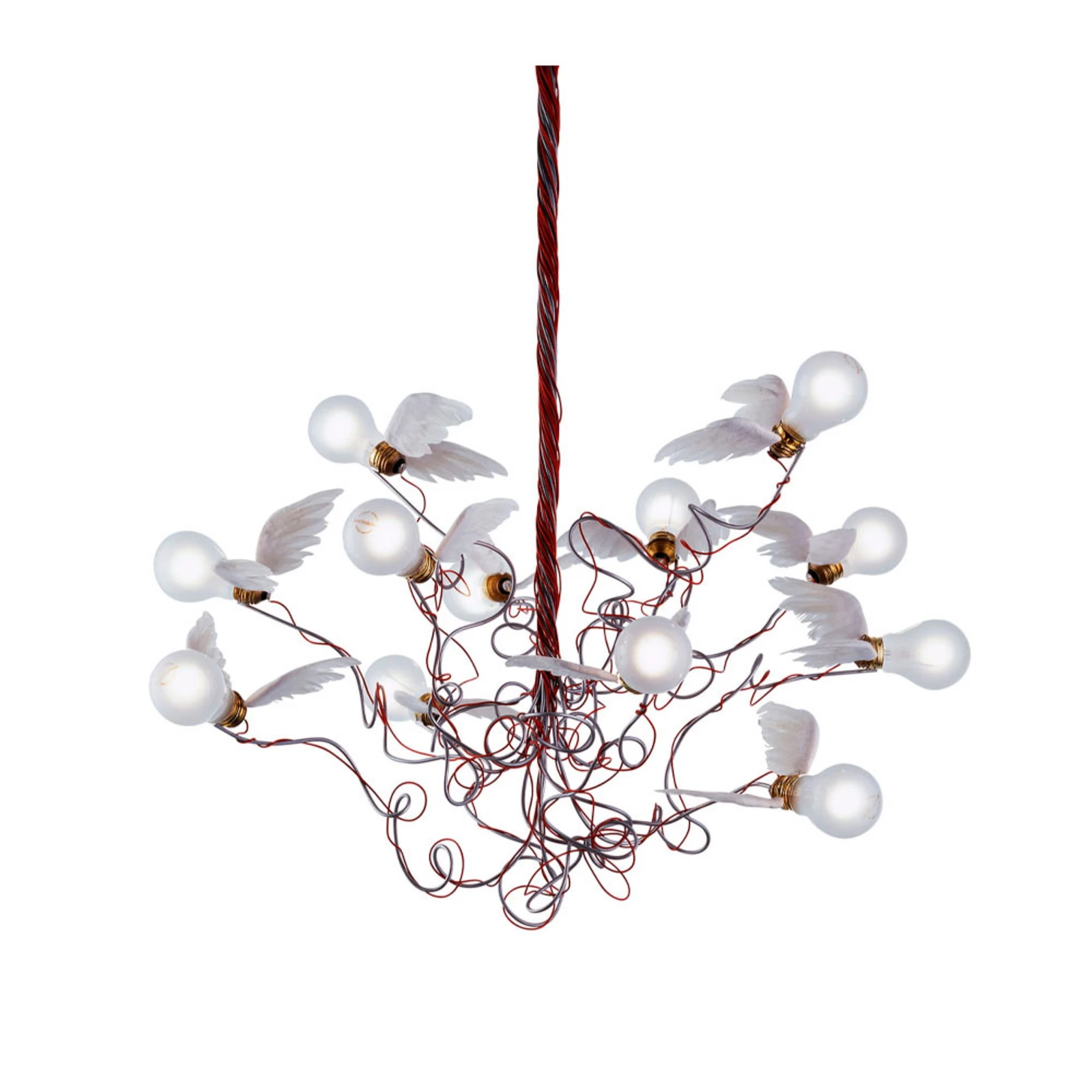 Ingo Maurer Birdie - LED-Hängeleuchte, Kabel rot