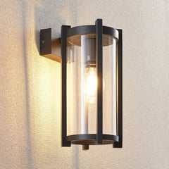 Lucande aplique de exterior Brienne, 30 cm, antracita, metal