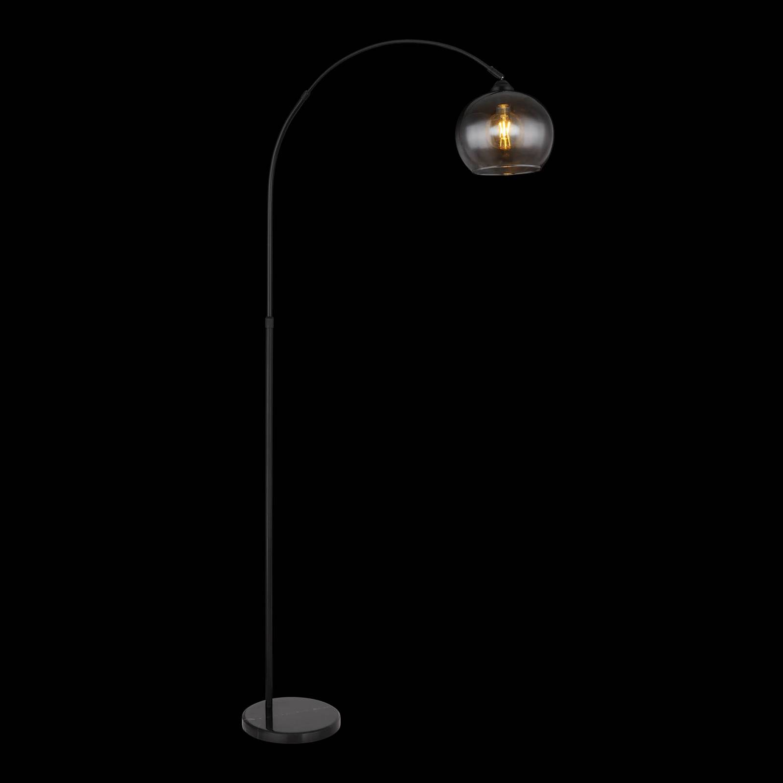 Lampa podłogowa Newcastle, wysokość 196 cm, czarny mat/dymny szary