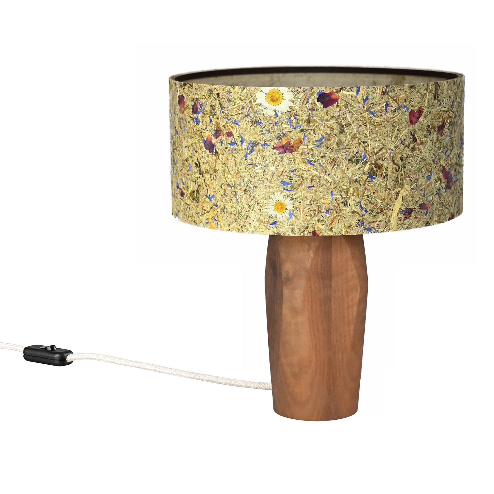 LeuchtNatur Pura LED galda lampa riekstkoks/alpu pļava