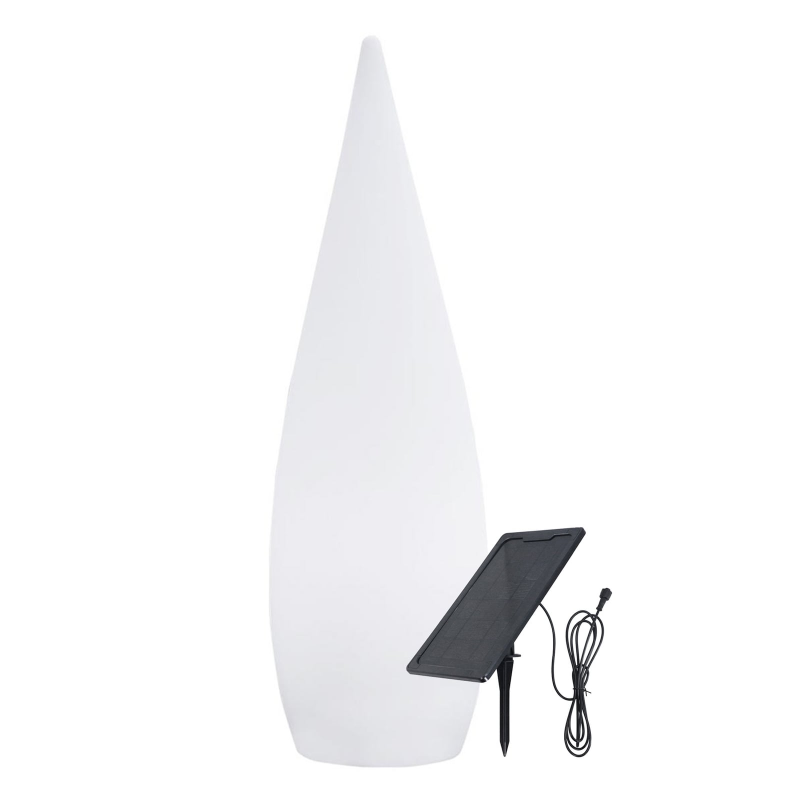 Classy white LED solar patio lamp, height 80 cm, RGBW