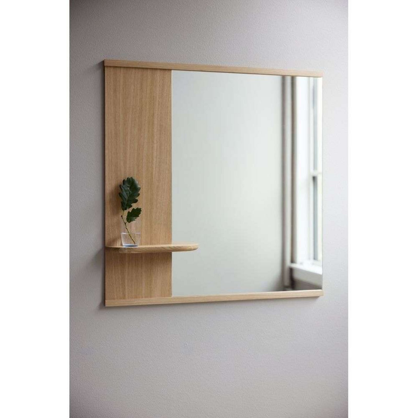 Mirror With A Shelf Oglindă 70cm Stejar - Moebe