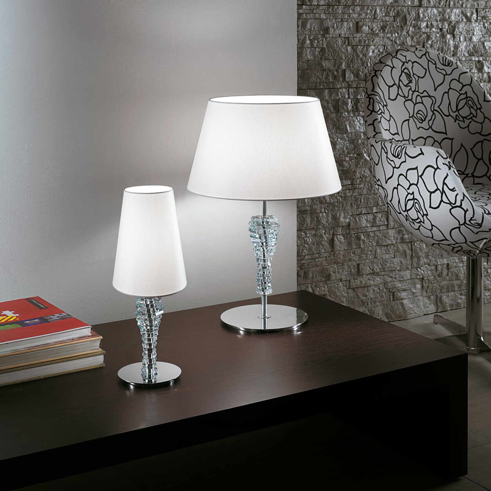 Small table lamp Crystal, white