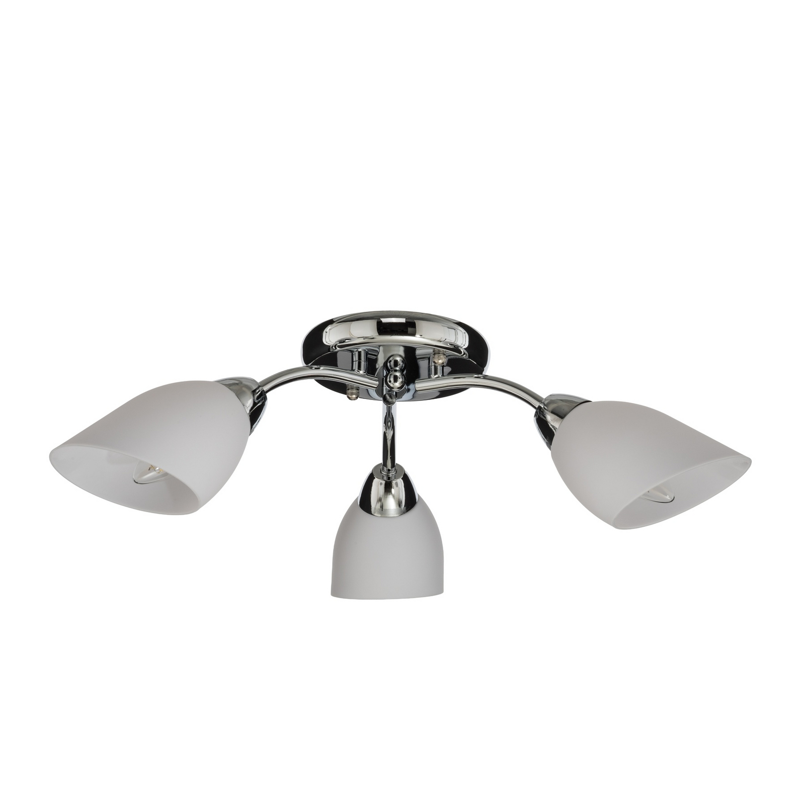 Plafón Portos, 3 luces, blanco/cromo, metal, Ø 54 cm