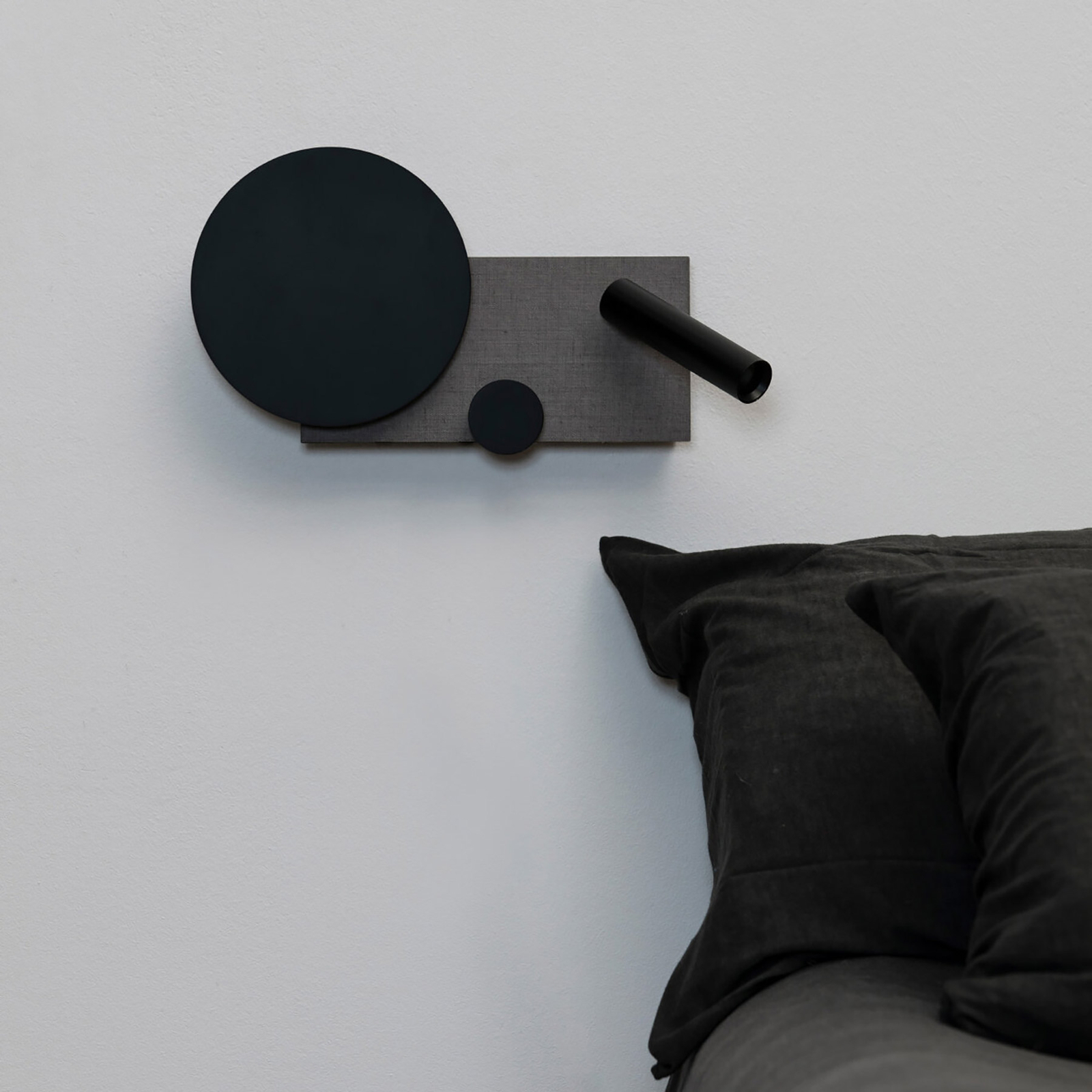 Klee LED wall light, grey, left variant
