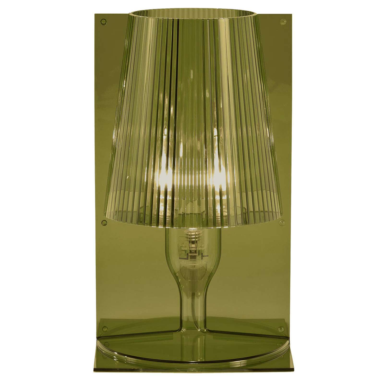 Kartell Take designer table lamp, olive green