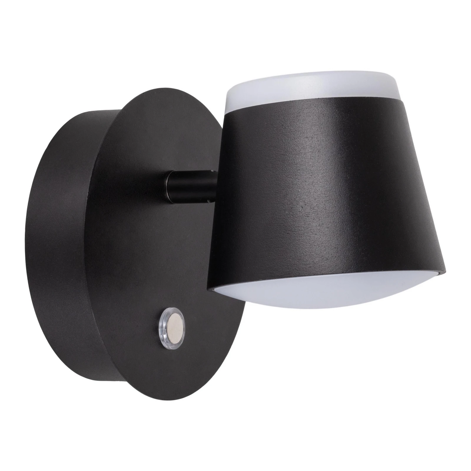 Tondo aplică LED acumulator suport magnetic negru