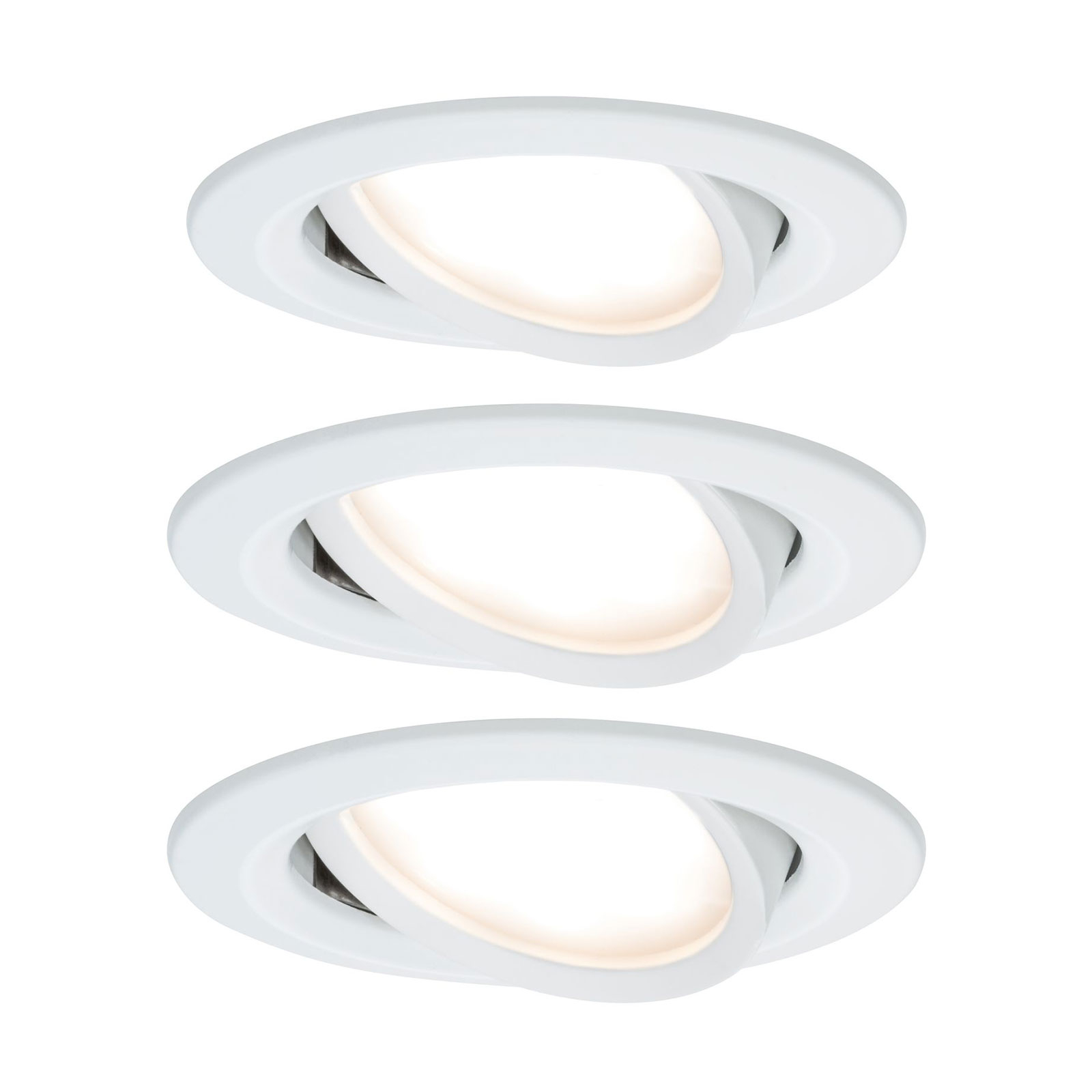 Paulmann Nova LED-downlight 3er, roterbar, hvit