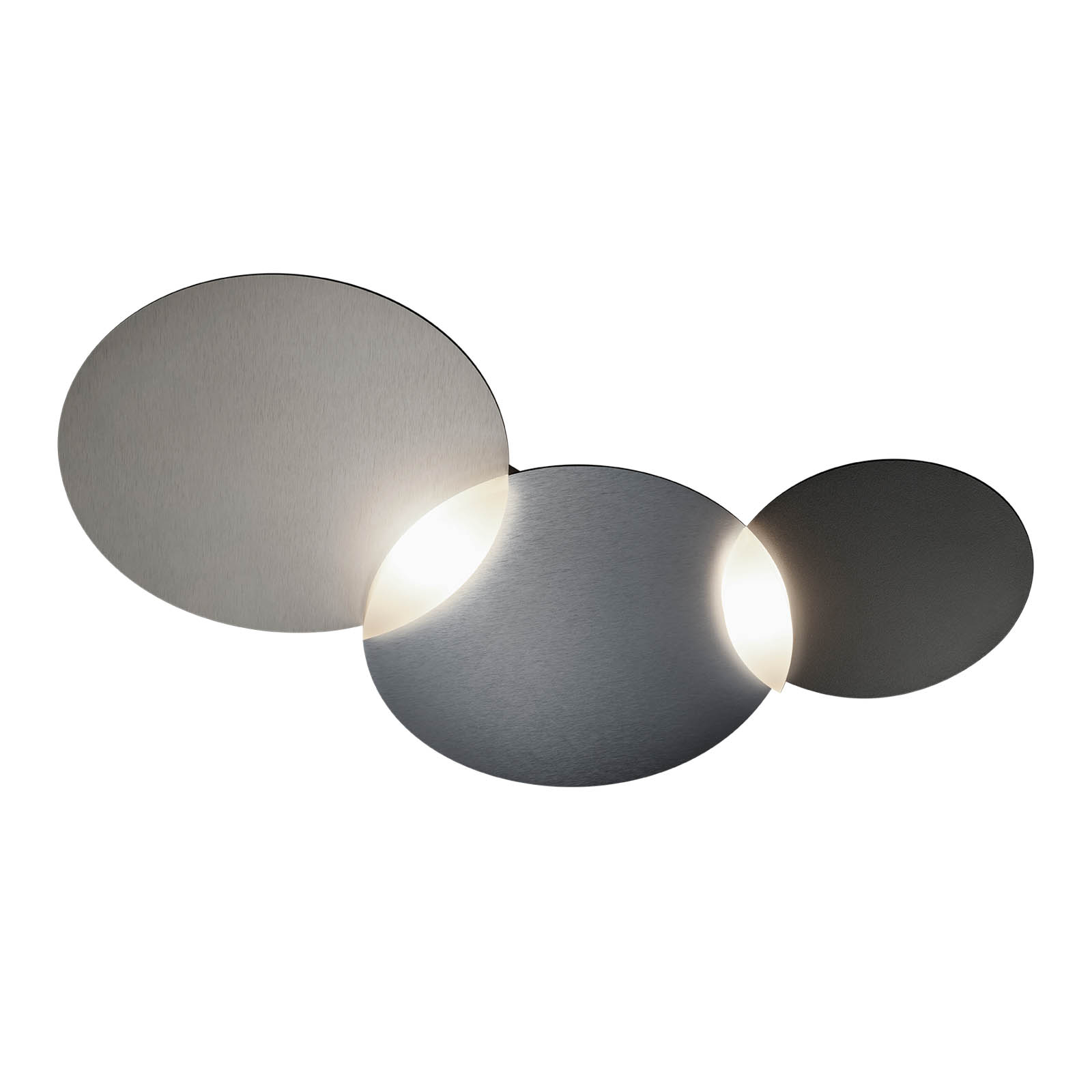 GROSSMANN Circ ceiling lamp graphite/silver 2-bulb
