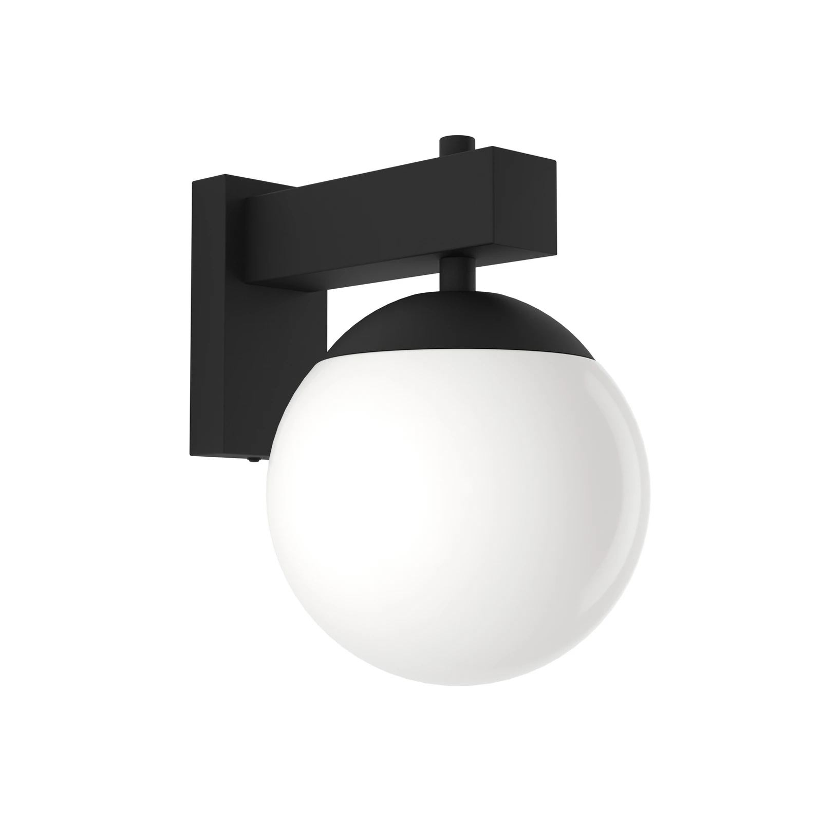 Bufalata utendørs vegglampe, svart/opalhvit