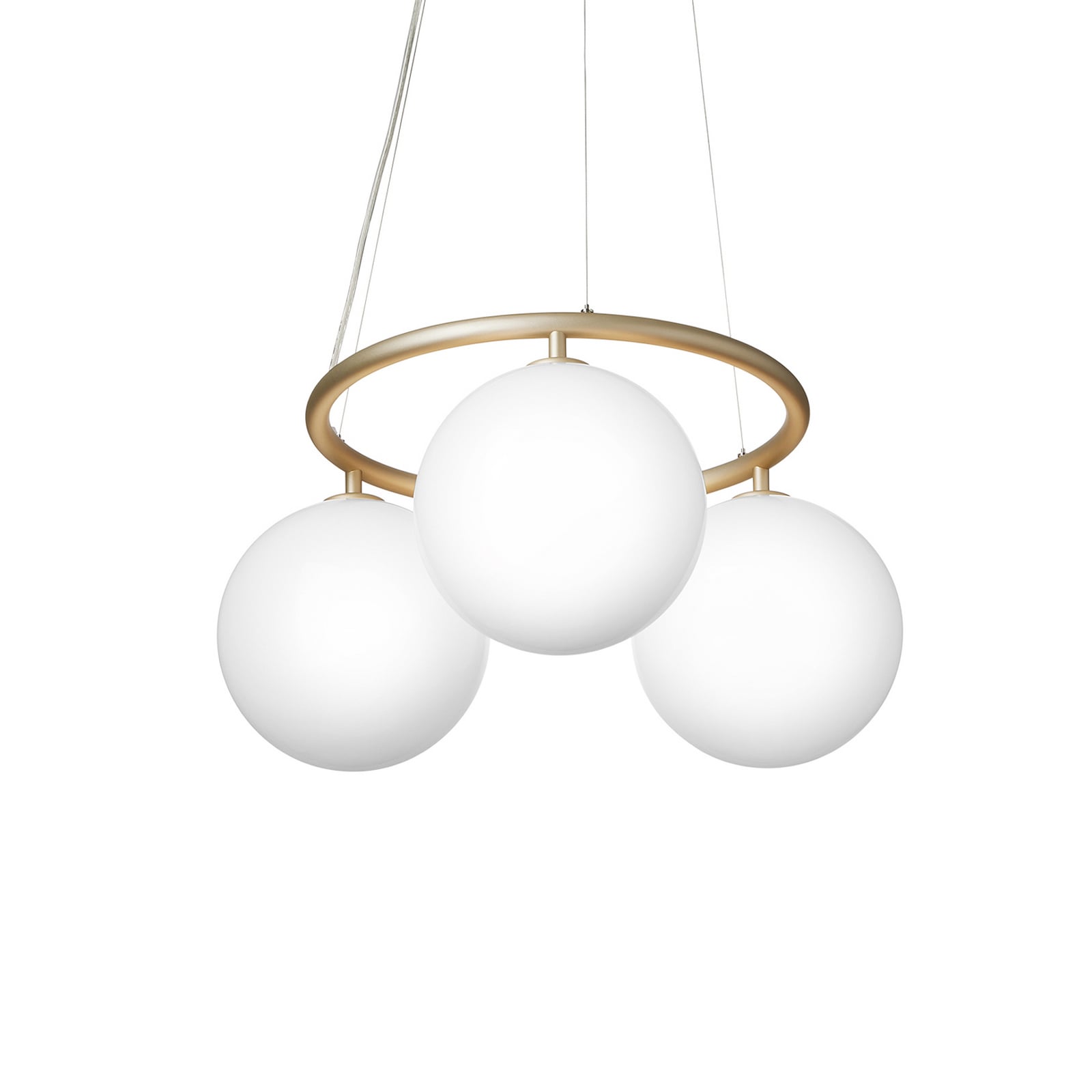 Miira 3 Circular Chandelier, brass/opal, Ø 54 cm - Nuura