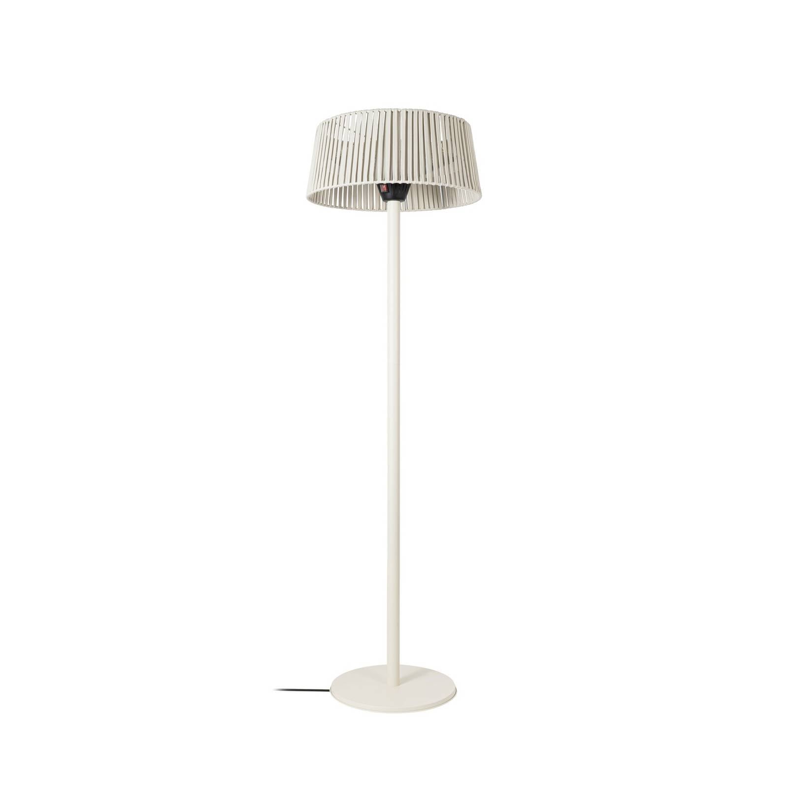 Lucande Stand-Heizstrahler Pyravo, beige, 200 cm, Alu, IP44