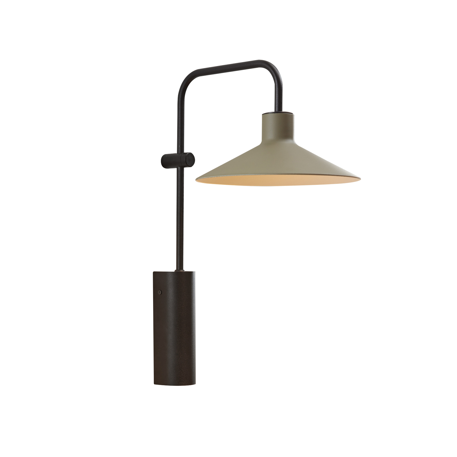 Bover plate A02 vegglampe E14 med bryter, oliven