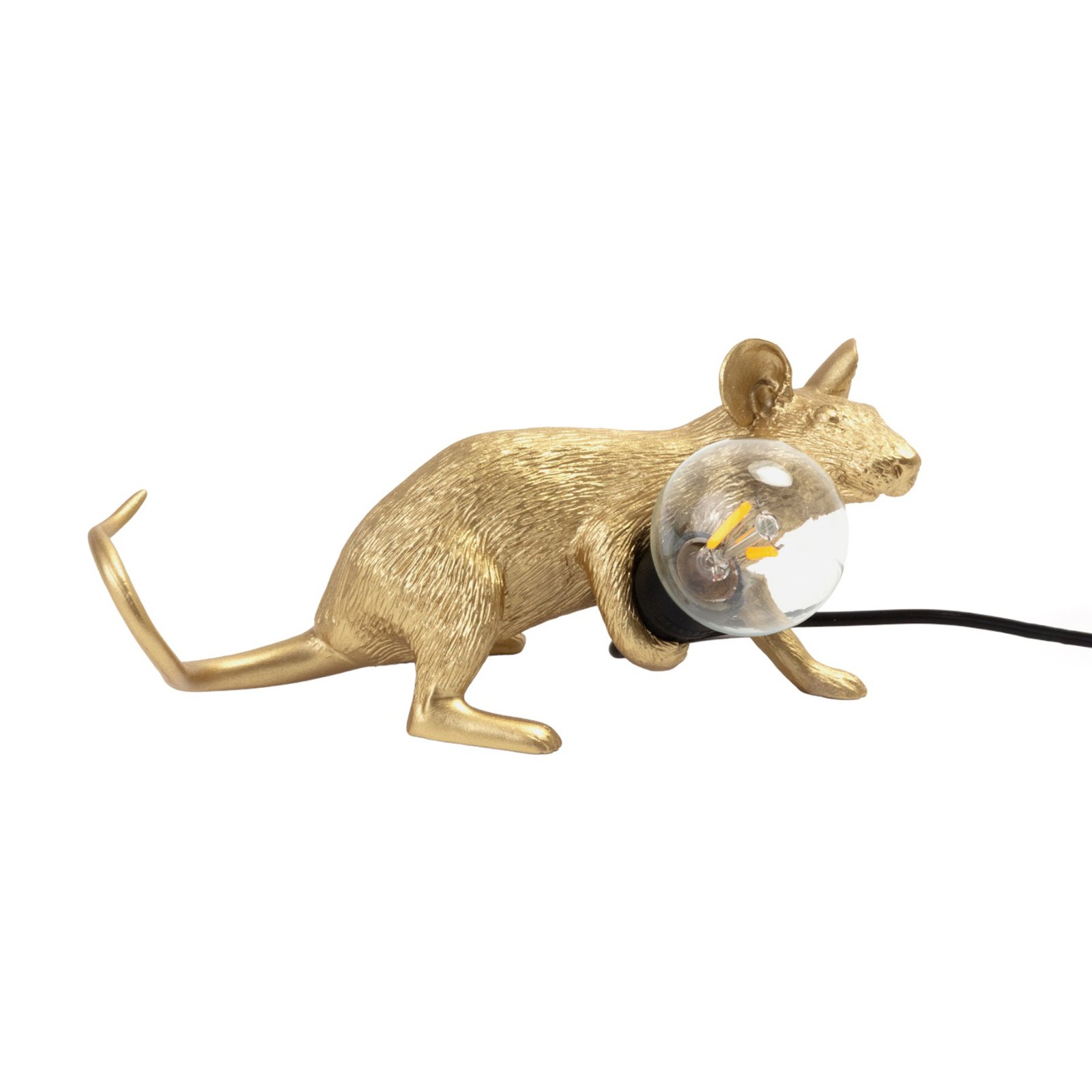 SELETTI Mouse Lamp LED-Dekolampe USB liegend gold