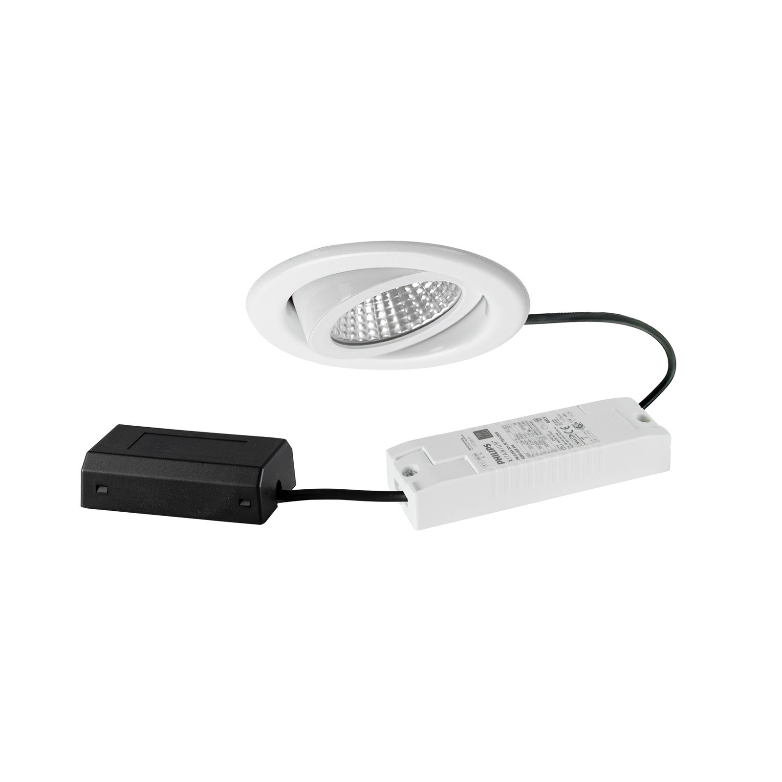 BRUMBERG LED recessed spotlight BB09, DALI, connection box, white