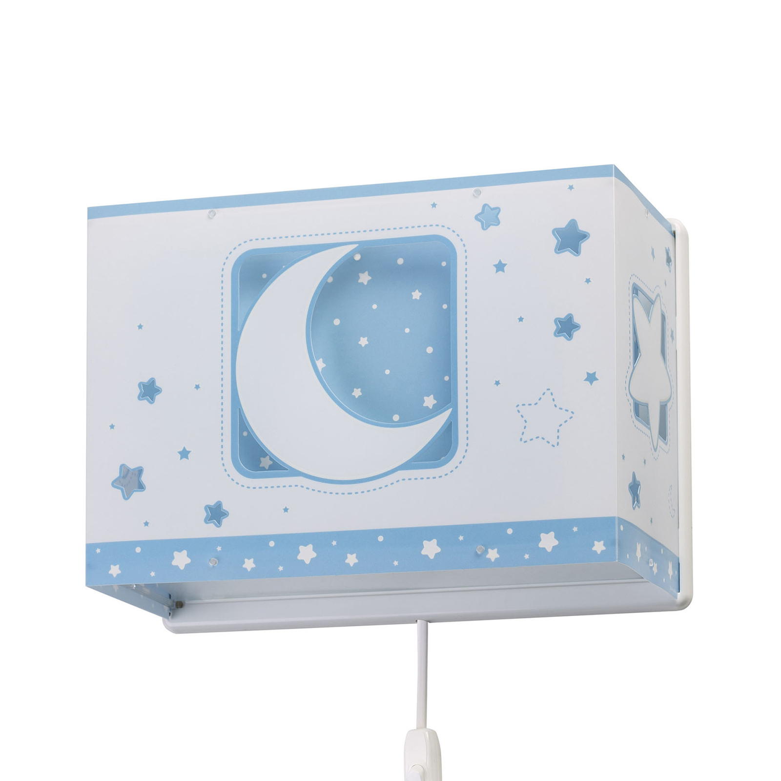 Kinder-wandlamp Moonlight met stekker, blauw