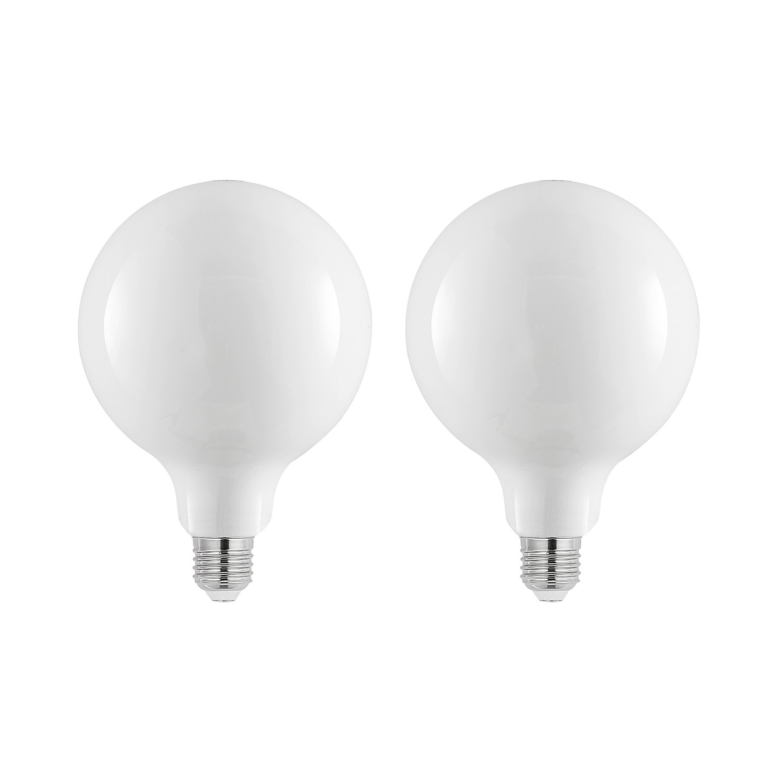 LED-Lampe E27 8W 2.700K G125 dimmbar opal 2er-Set
